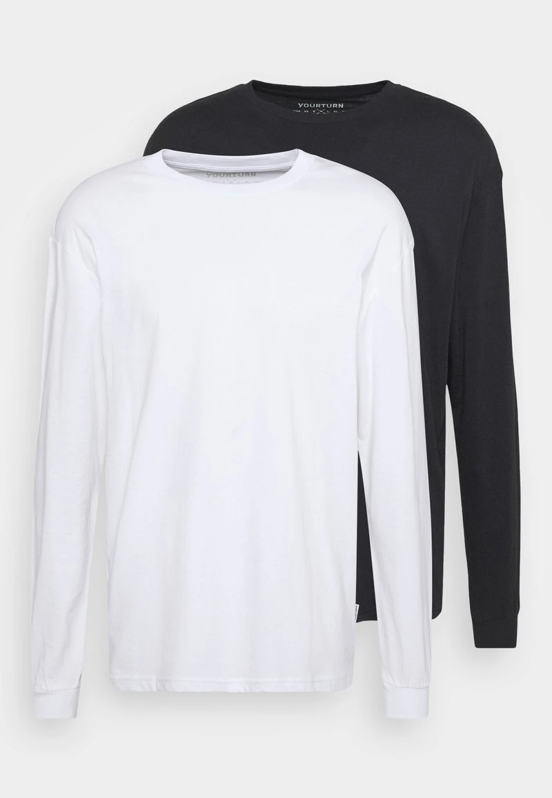 YOURTURN 2 PACK UNISEX - Maglietta A Manica Lunga - Black/white 7 YOURTURN 2 PACK UNISEX - Maglietta A Manica Lunga - Black/white - immagine 5