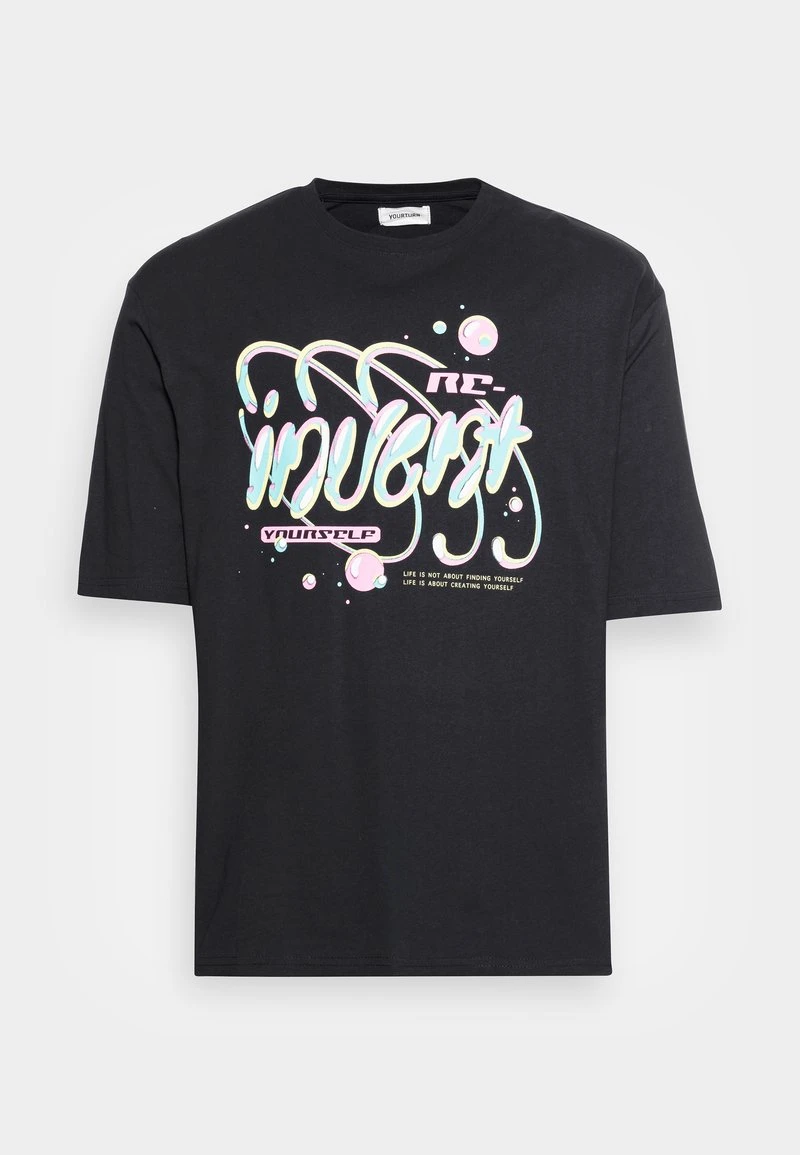 YOURTURN UNISEX - T-shirt Con Stampa - Black 6 YOURTURN UNISEX - T-shirt Con Stampa - Black - immagine 4