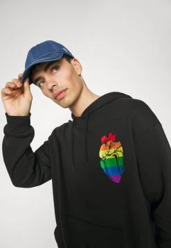 YOURTURN RAINBOW HEART HOODIE PRIDE UNISEX - Felpa Con Cappuccio - Black -Youturn Abbigliamento Negozio 70db976236ca469086e51d3e8f50580a