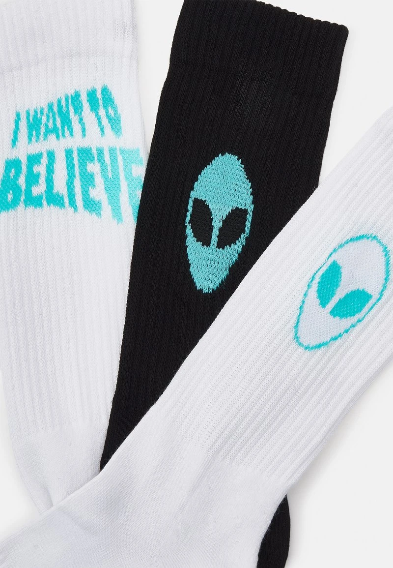 YOURTURN 3 PACK - Calze - White/black/neon Blue, Uomo 4 YOURTURN 3 PACK - Calze - White/black/neon Blue, Uomo - immagine 2