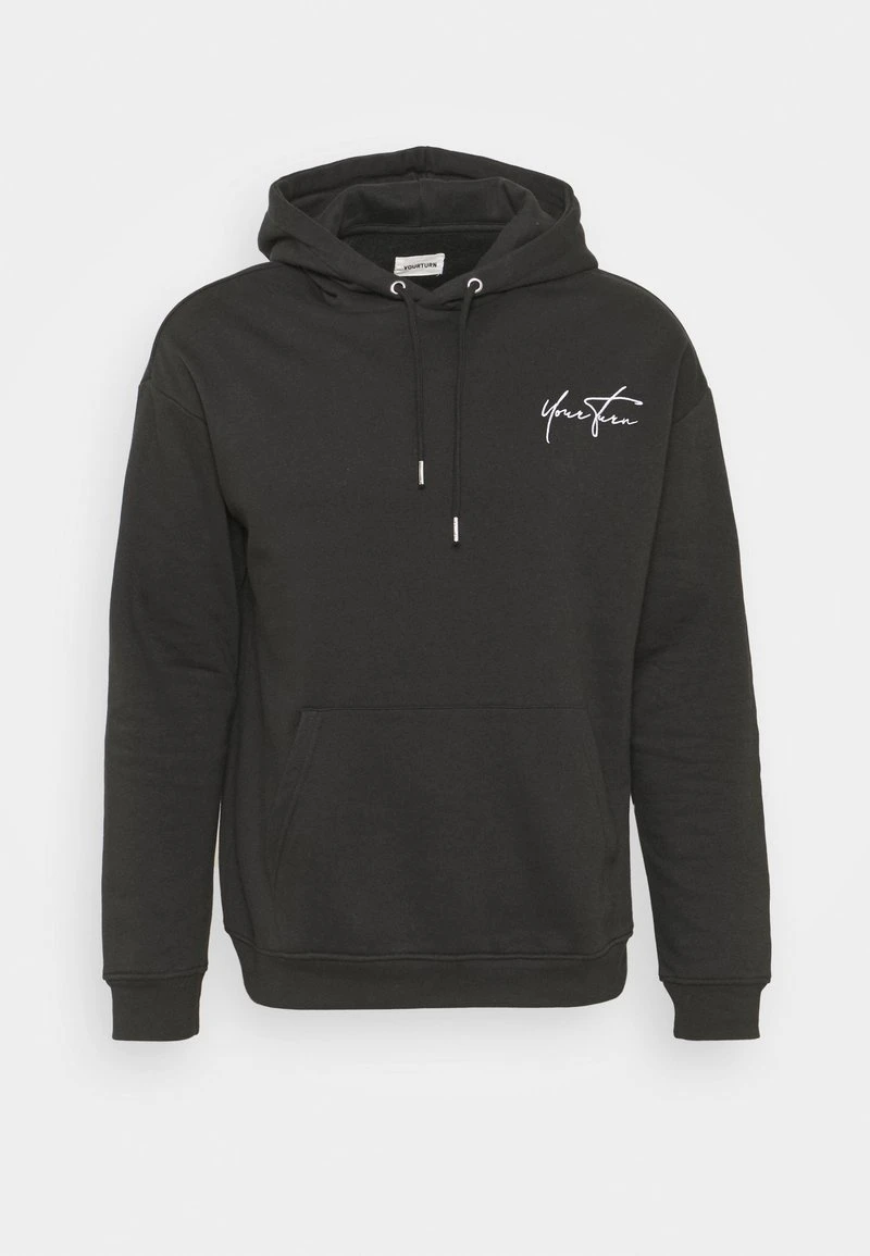 YOURTURN BOLD SCRIPT HOODIE UNISEX - Felpa - Black 7 YOURTURN BOLD SCRIPT HOODIE UNISEX - Felpa - Black - immagine 5