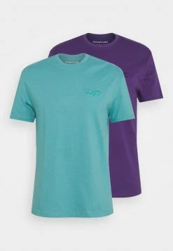 YOURTURN UNISEX 2 PACK - T-shirt Basic - Purple/turquoise