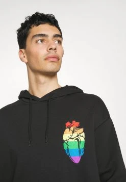 YOURTURN RAINBOW HEART HOODIE PRIDE UNISEX - Felpa Con Cappuccio - Black -Youturn Abbigliamento Negozio ad29cb6b859644b78a67bb11bafb549b