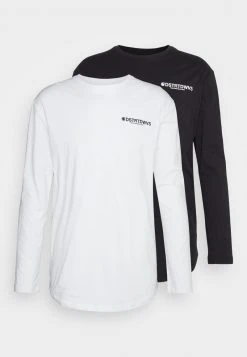 YOURTURN 2 PACK UNISEX - Maglietta A Manica Lunga - Black/white