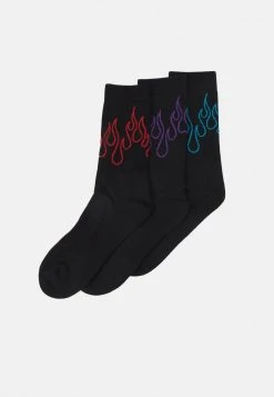 YOURTURN 3 PACK - Calze - Black/red/purple, Uomo