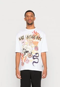 YOURTURN SKULL FLAME GRAPHIC T-SHIRT UNISEX - T-shirt Con Stampa - White