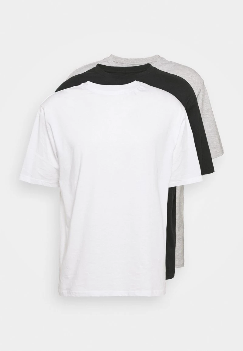 YOURTURN 3 PACK UNISEX - T-shirt Basic - Black/light Grey/white 9 YOURTURN 3 PACK UNISEX - T-shirt Basic - Black/light Grey/white - immagine 7