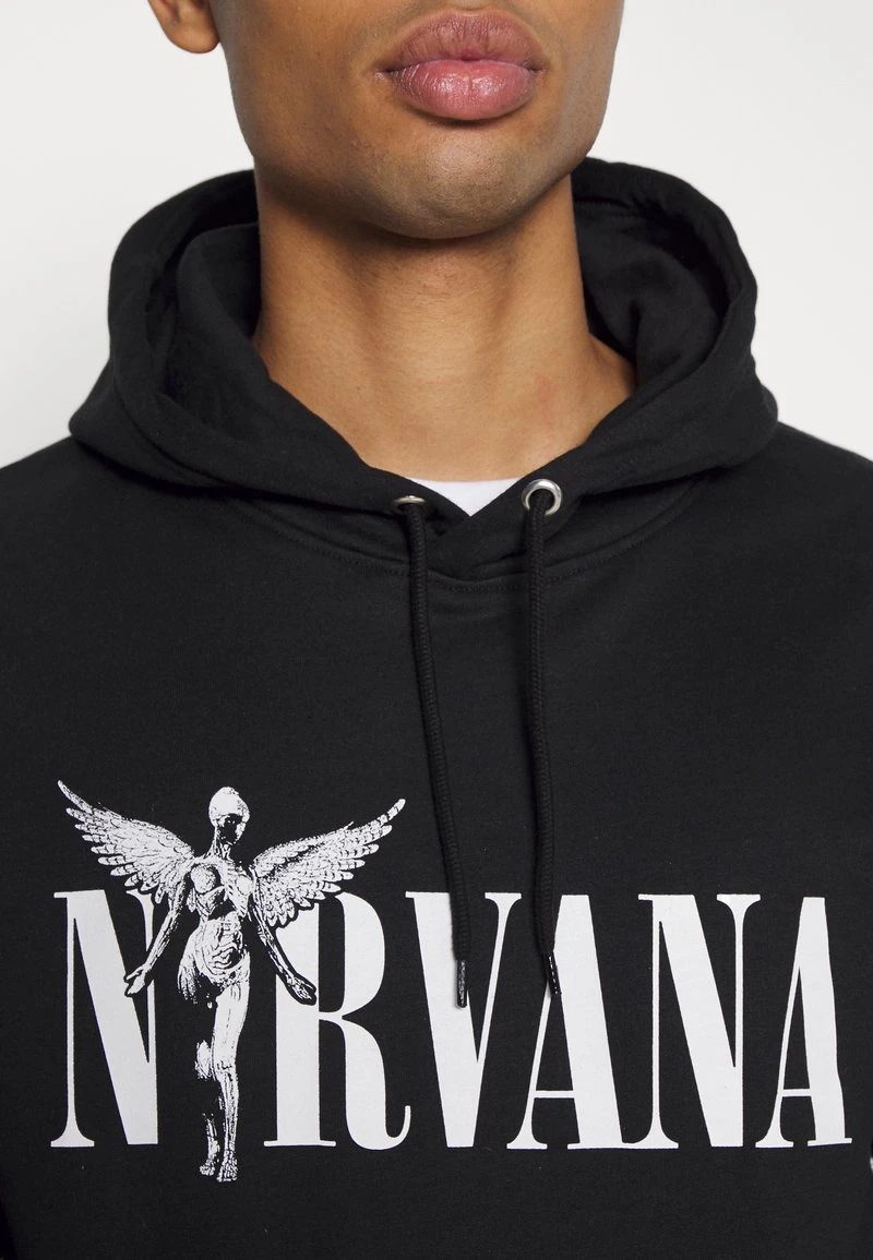 YOURTURN NIRVAN PRINT HOODIE UNISEX - Felpa Con Cappuccio - Black 8 YOURTURN NIRVAN PRINT HOODIE UNISEX - Felpa Con Cappuccio - Black - immagine 6