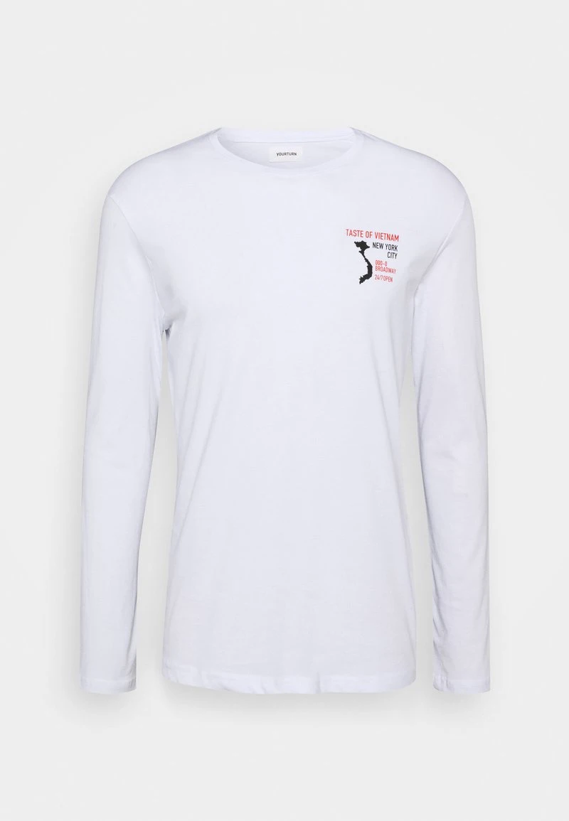 YOURTURN Maglietta A Manica Lunga - White, Unisex 7 YOURTURN Maglietta A Manica Lunga - White, Unisex - immagine 5