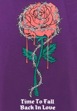 YOURTURN ROSE AND BARBED WIRE UNISEX - T-shirt Con Stampa - Purple -Youturn Abbigliamento Negozio ff7f9325944d4f6a9fb89612e1fecd94
